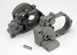 Gearbox Halves (L&R) (Gray) W/ Idler Gear Shaft Tra-3691A 1