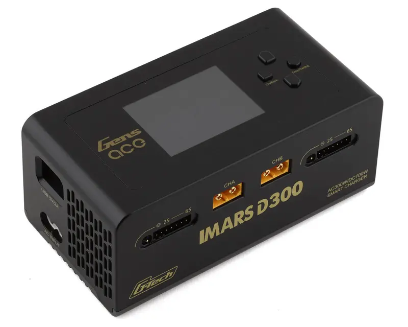 Gens Ace Imars D300 G-Tech Smart Dual Ac/Dc Charger (6S/16A) (Black) (Ac-300W) (Dc-350W X2), 1