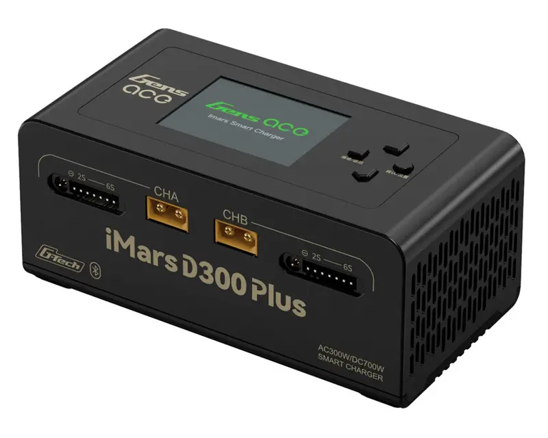 Gens Ace Imars D300 Plus G-Tech Smart Dual Ac/Dc Charger (Black) (6S/16A) (Ac-300W) (Dc-350W X2) W/Bluetooth App Control 1