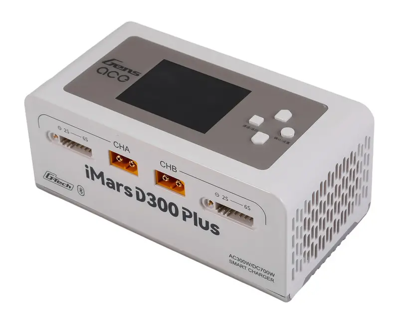 Gens Ace Imars D300 Plus G-Tech Smart Dual Ac/Dc Charger (White) (6S/16A) (Ac-300W) (Dc-350W X2) W/Bluetooth App Control 1