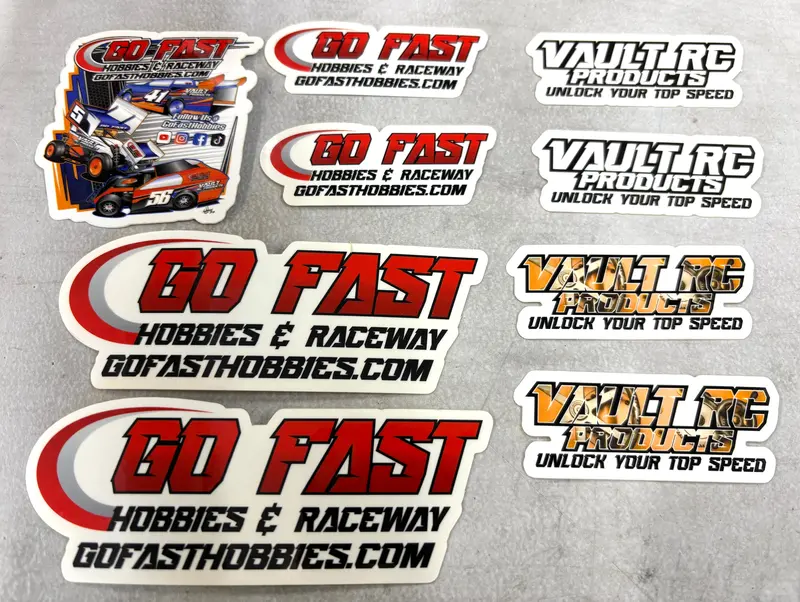 Go Fast Hobbies & Raceway Decal Sticker Pack 1