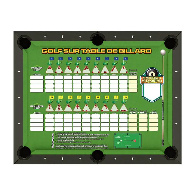 Golf On A Pool Table - On Plastic Sheet - French 1