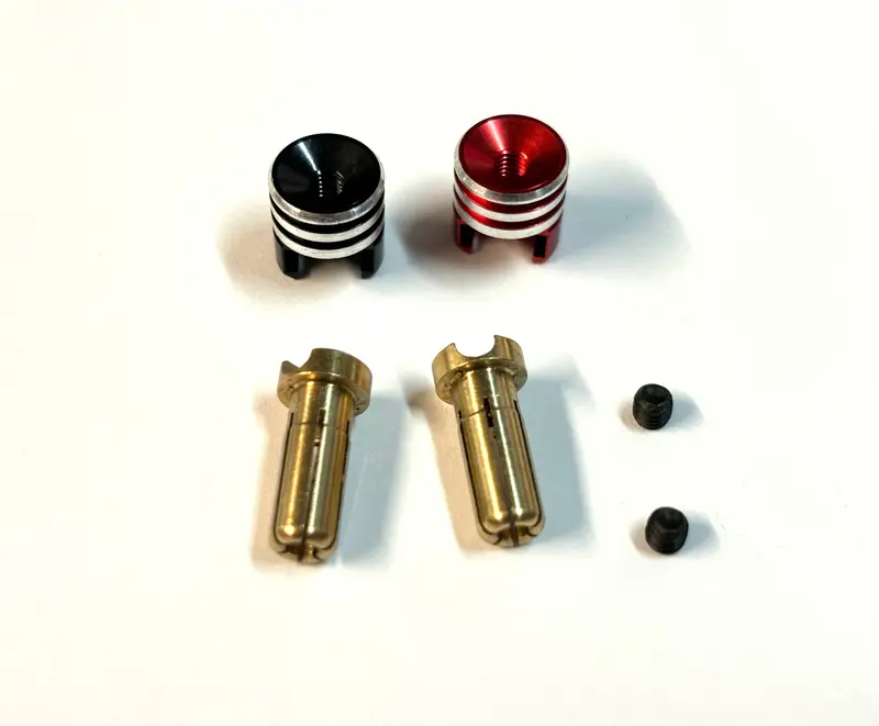 Heatsink Bullet Plug Grips W/ 5Mm Or 4Mm Bullets (Black/Red) 1