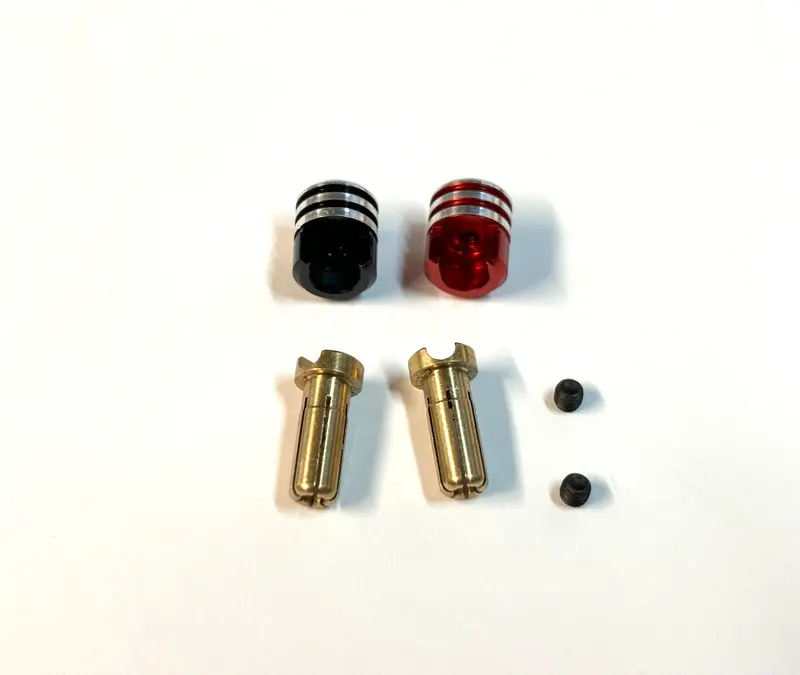 Heatsink Bullet Plug Grips W/ 5Mm Or 4Mm Bullets (Black/Red) 2