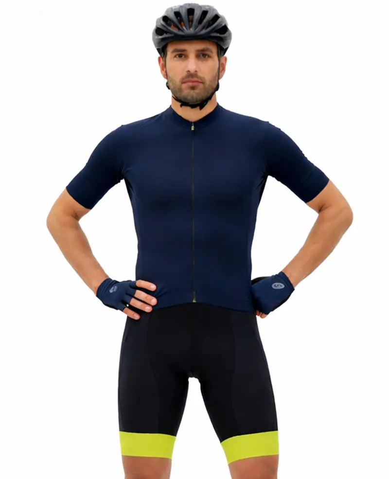 Herren Fahrradhose Kurz Radhose Comfort Line Schwarz Neon 1
