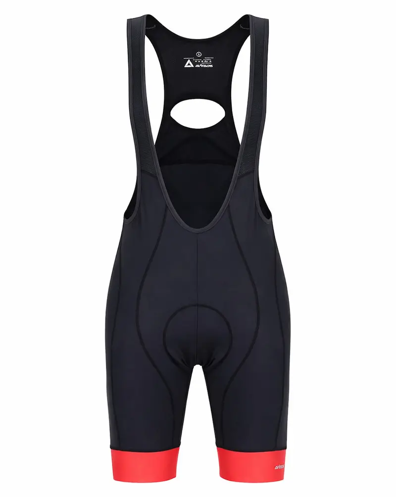Herren Fahrradhose Kurz Radhose Mit Trägern Trägerhose Comfort Line Schwarz Rot 1