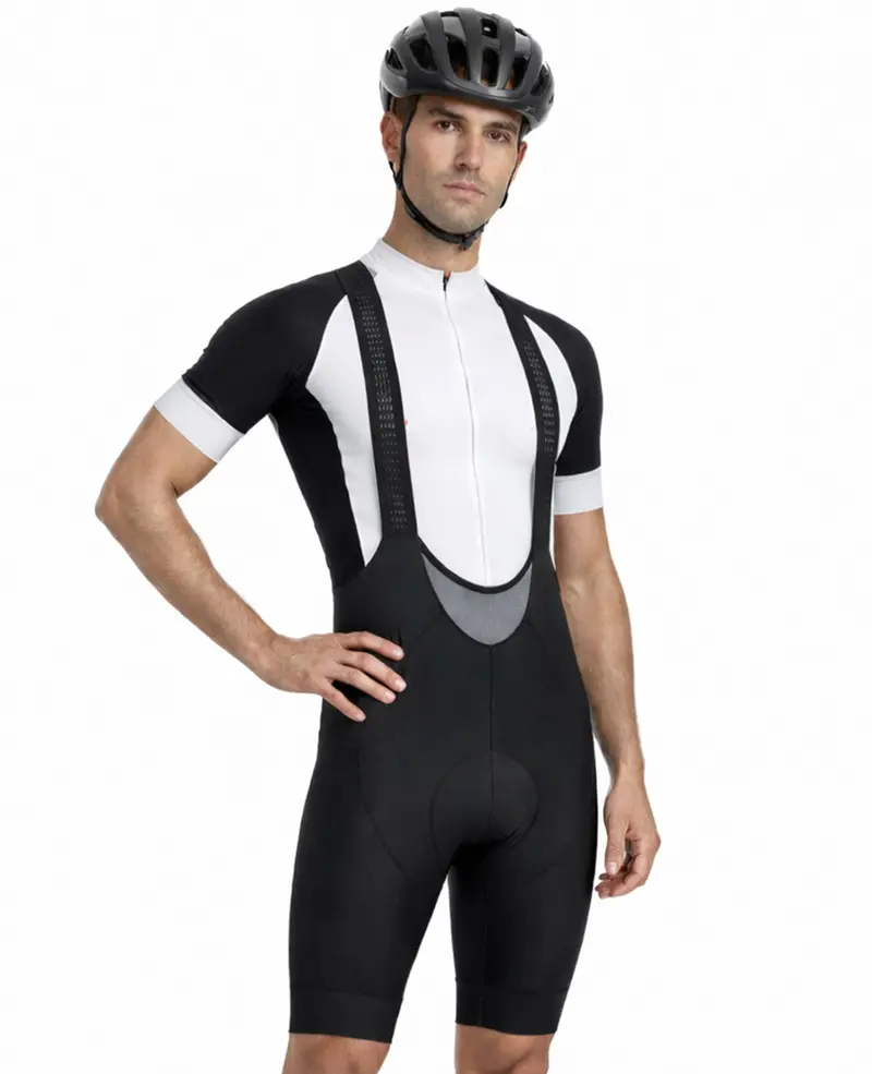 Herren Fahrradhose Kurz Radhose Mit Trägern Trägerhose Pro Team Line Schwarz 1