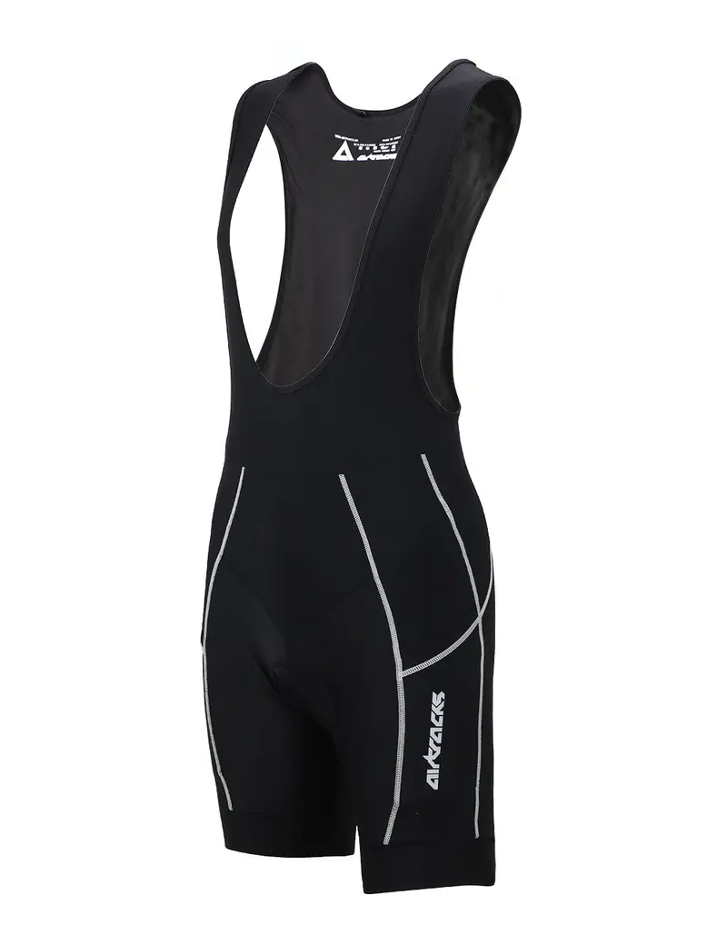 Herren Fahrradhose Trägerhose Kurz Pro Schwarz-Grau Setprodukt 1