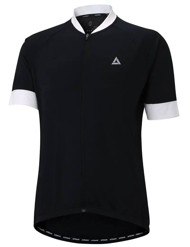 Herren Fahrradtrikot Kurzarm Comfot Line Schwarz Weiss 1