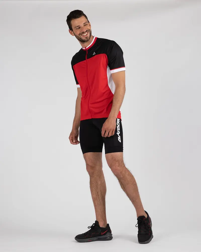 Herren Fahrradtrikot Kurzarm Pro T Ii Rot-Schwarz Setprodukt 1