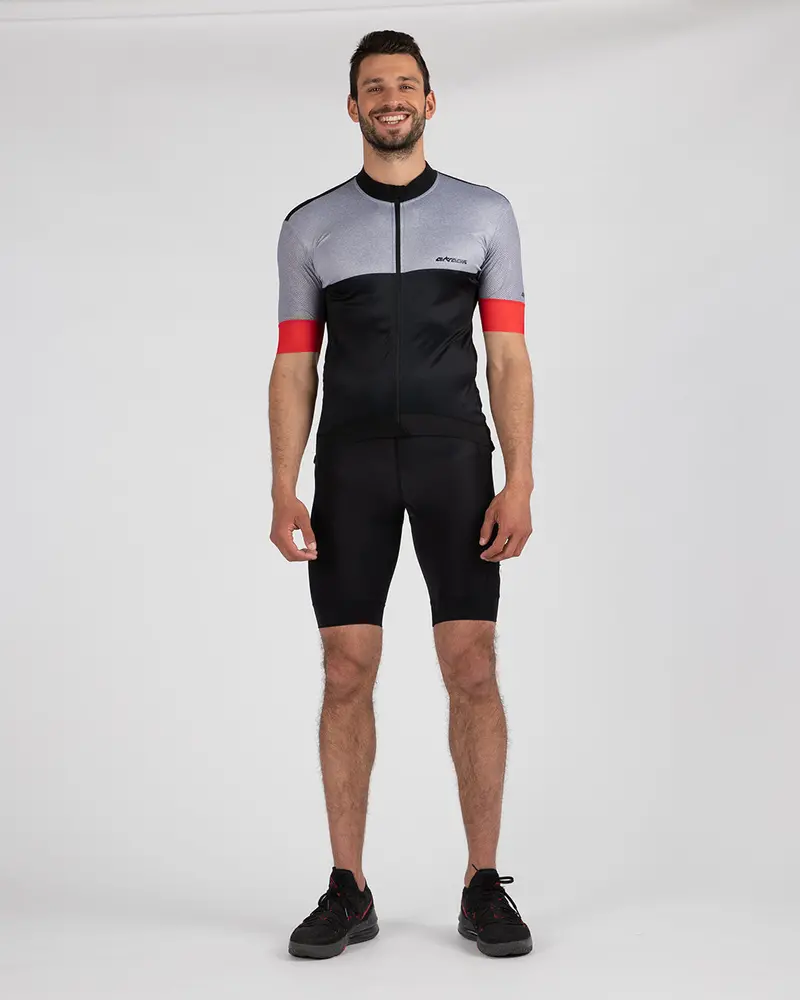 Herren Fahrradtrikot Kurzarm Pro Team Line Iii Schwarz-Grau Setprodukt 1