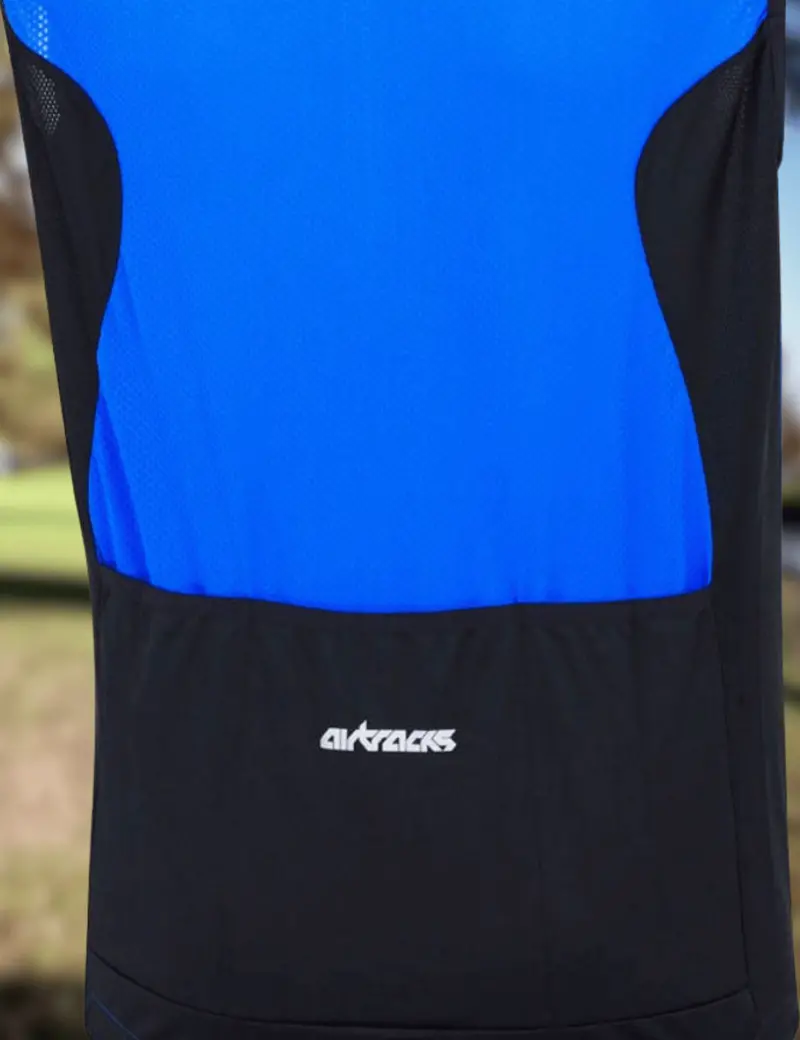Herren Fahrradtrikot Kurzarm Radtrikot Ärmellos Comfort Line Blau Schwarz 3