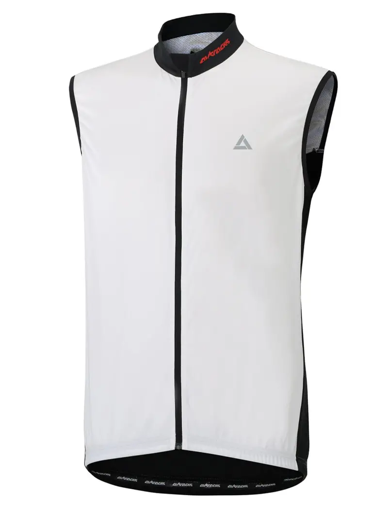 Herren Fahrradtrikot Kurzarm Radtrikot Ärmellos Comfort Line Weiss Schwarz 1