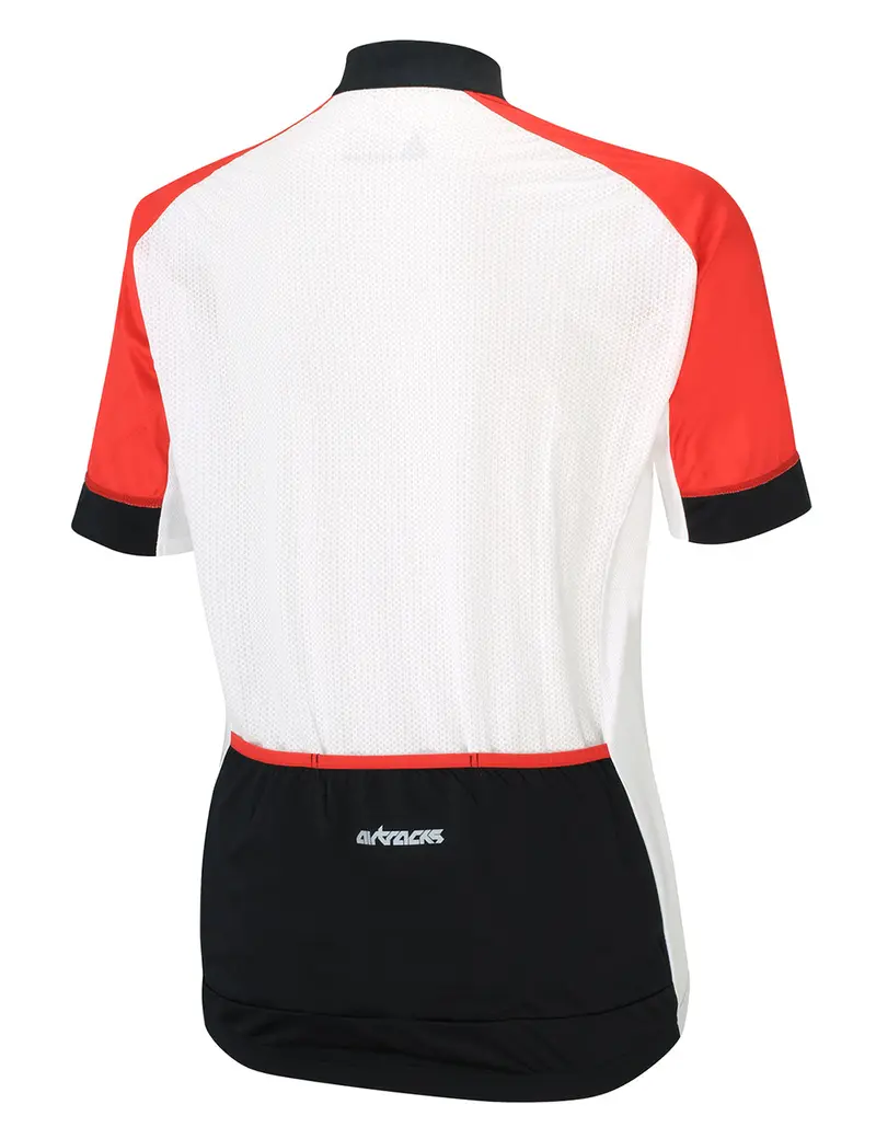 Herren Fahrradtrikot Kurzarm Radtrikot Pro Line Weiss Rot Schwarz 2