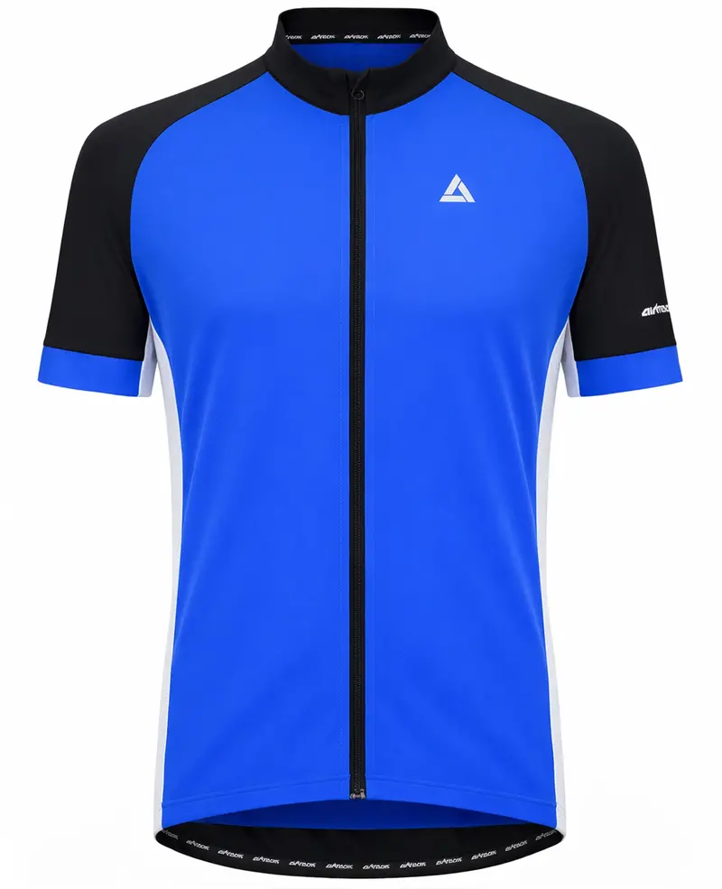 Herren Fahrradtrikot Kurzarm Radtrikot Pro Team Line Blau Schwarz 1