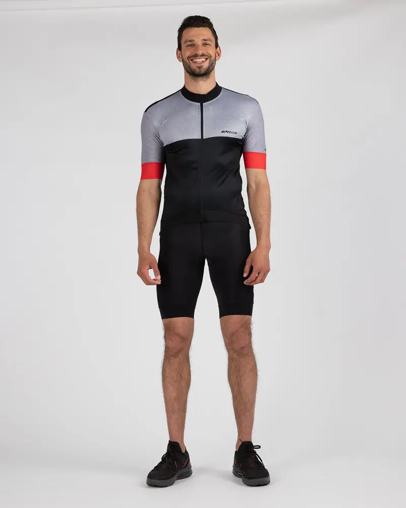 Herren Fahrradtrikot Kurzarm Radtrikot Pro Team Line Iii Schwarz-Grau 1