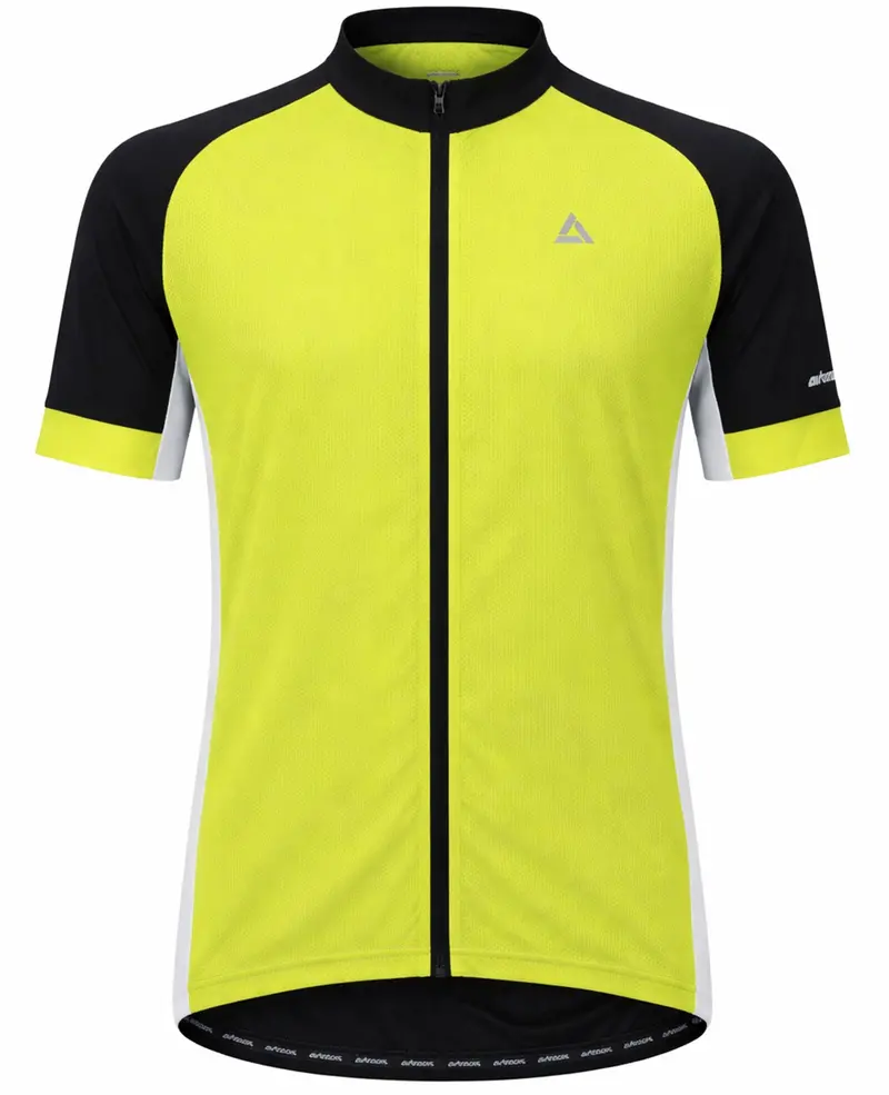 Herren Fahrradtrikot Kurzarm Radtrikot Pro Team Line Neon-Schwarz 1