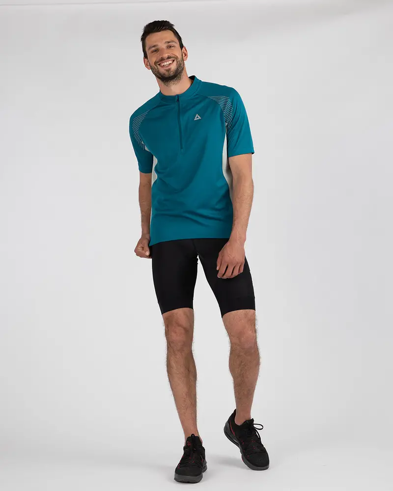 Herren Fahrradtrikot Kurzarm Team Ii Grün-Grau Setprodukt 1