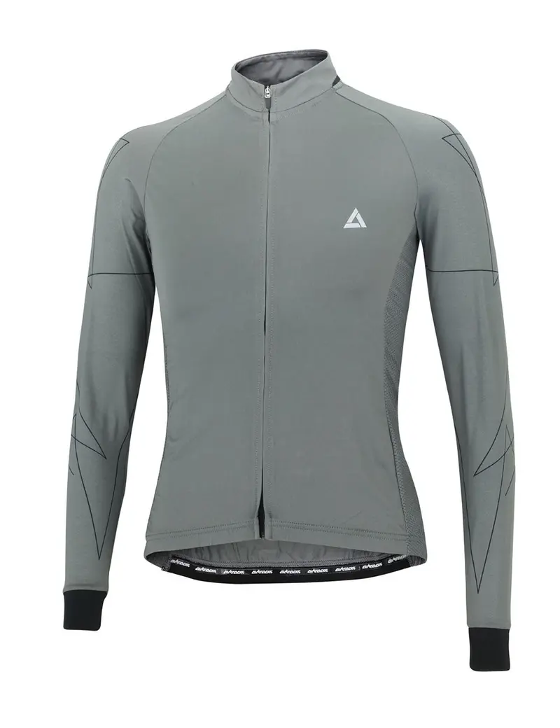 Herren Fahrradtrikot Langarm Pro Line Grau-Schwarz Setprodukt 1