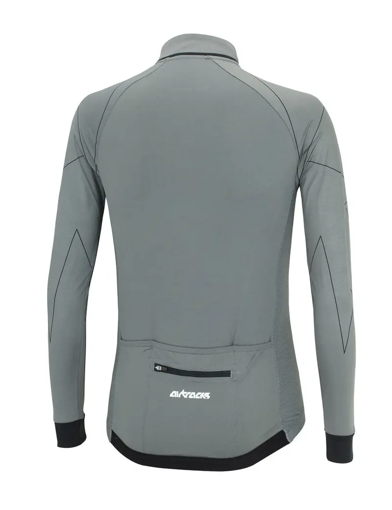 Herren Fahrradtrikot Langarm Pro Line Grau-Schwarz Setprodukt 2