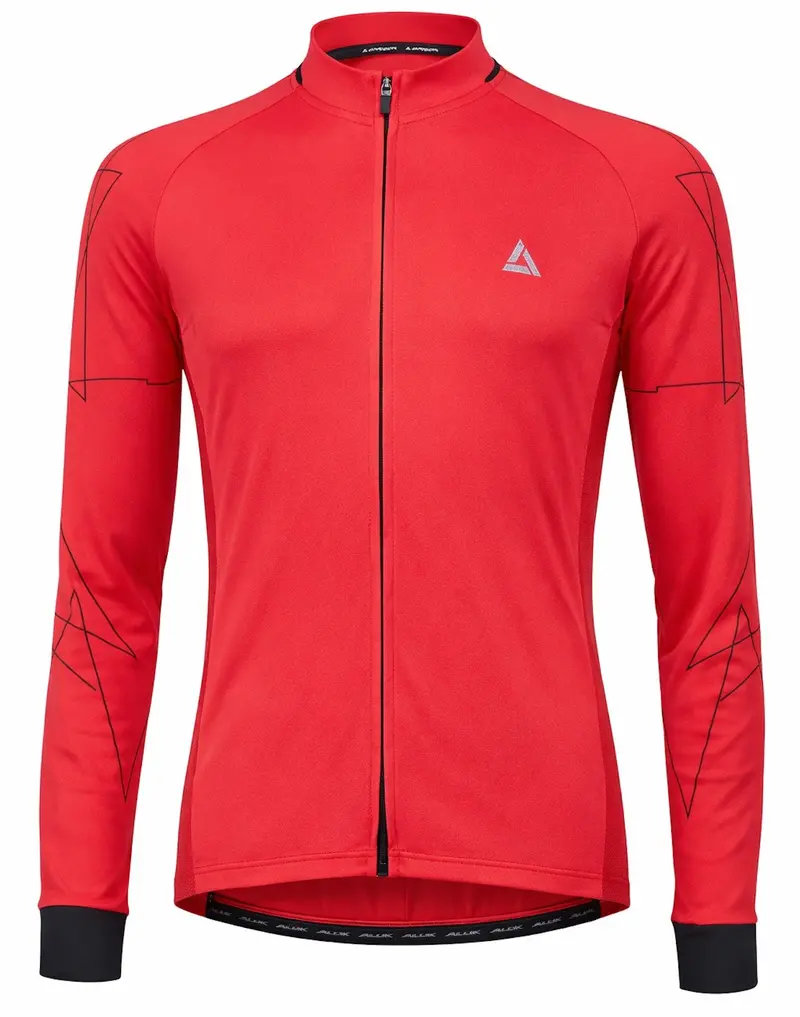 Herren Fahrradtrikot Langarm Pro Line Rot 1
