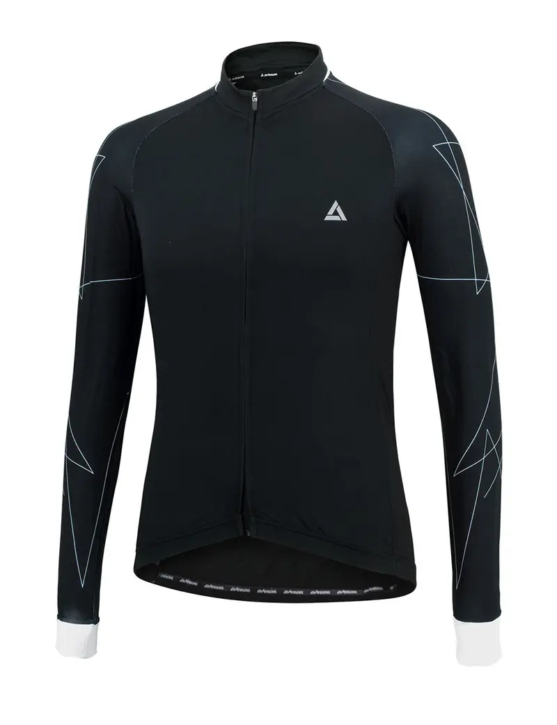 Herren Fahrradtrikot Langarm Pro Line Schwarz-Weiß Setprodukt 1