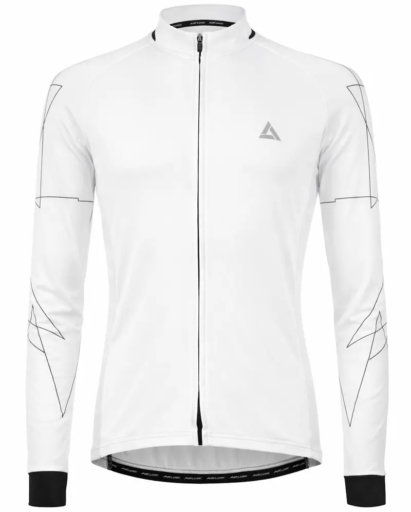 Herren Fahrradtrikot Langarm Pro Line Weiss 1