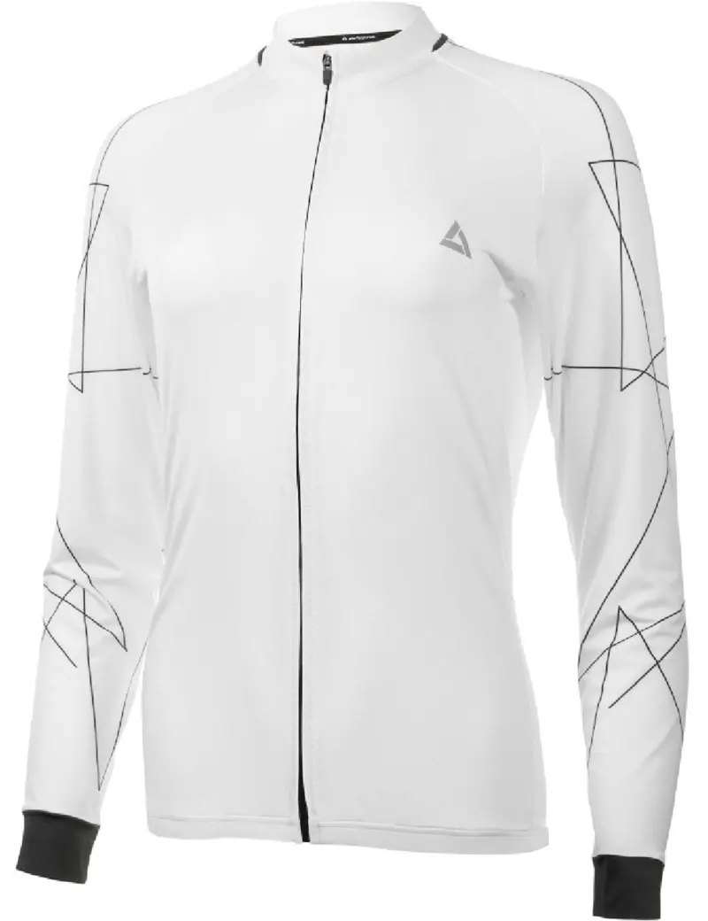 Herren Fahrradtrikot Langarm Pro Line Weiss 3