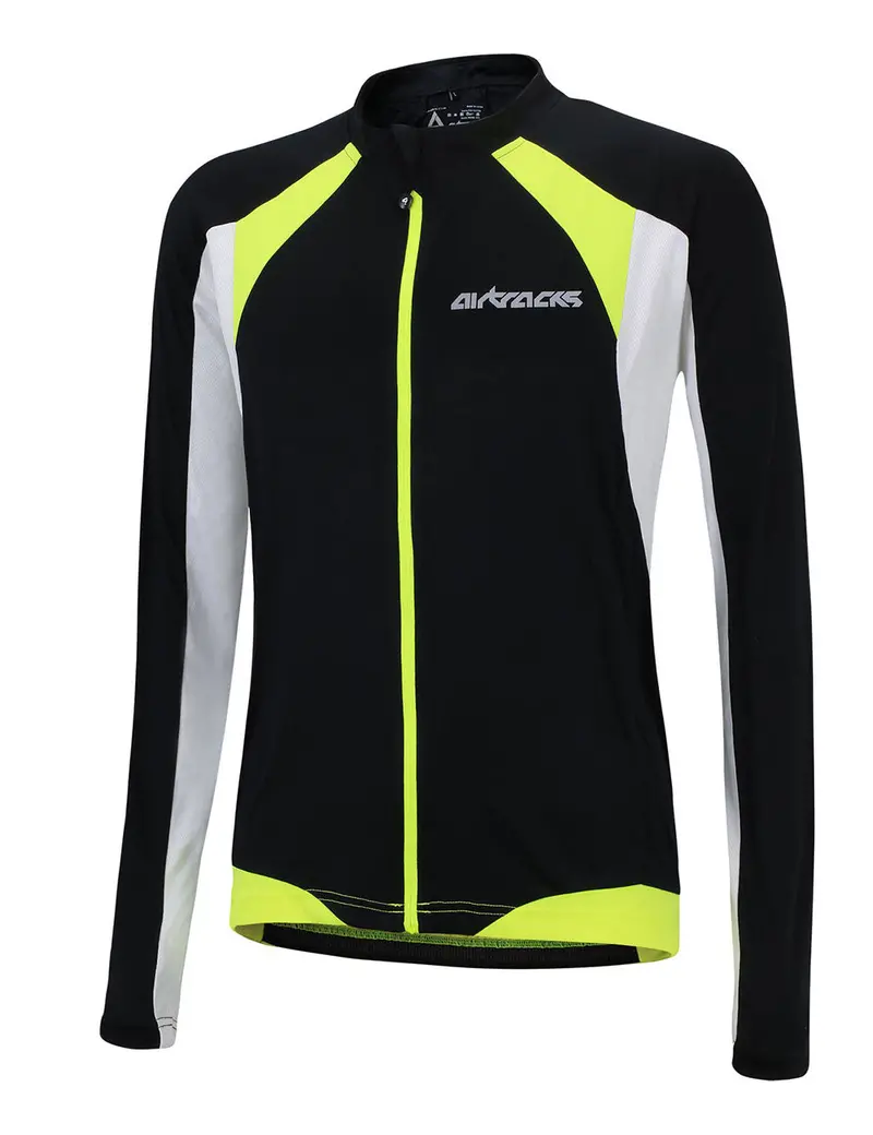 Herren Fahrradtrikot Langarm Pro T Schwarz-Weiß Setprodukt 1