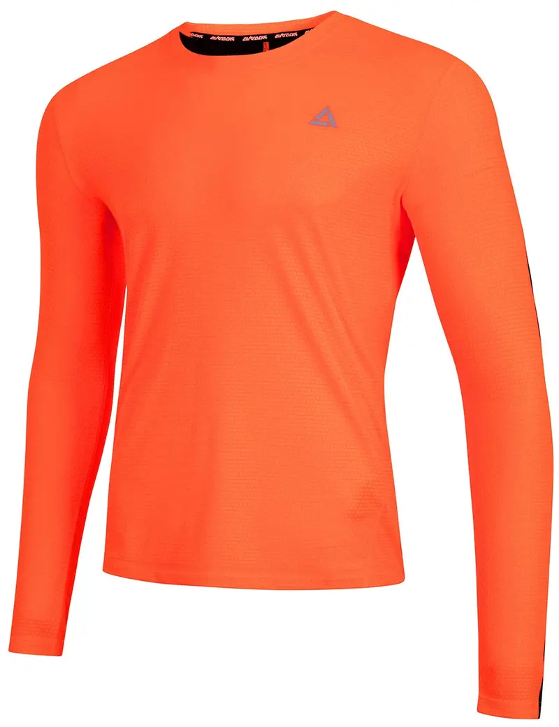 Herren Funktions Laufshirt Langarm Pro Line Orange-Schwarz Setprodukt 2