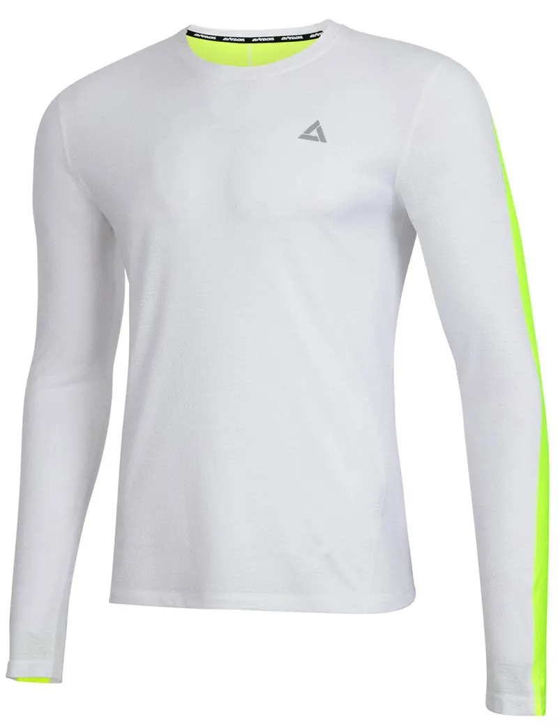 Herren Funktions Laufshirt Langarm Pro Line Weiss Neon 2