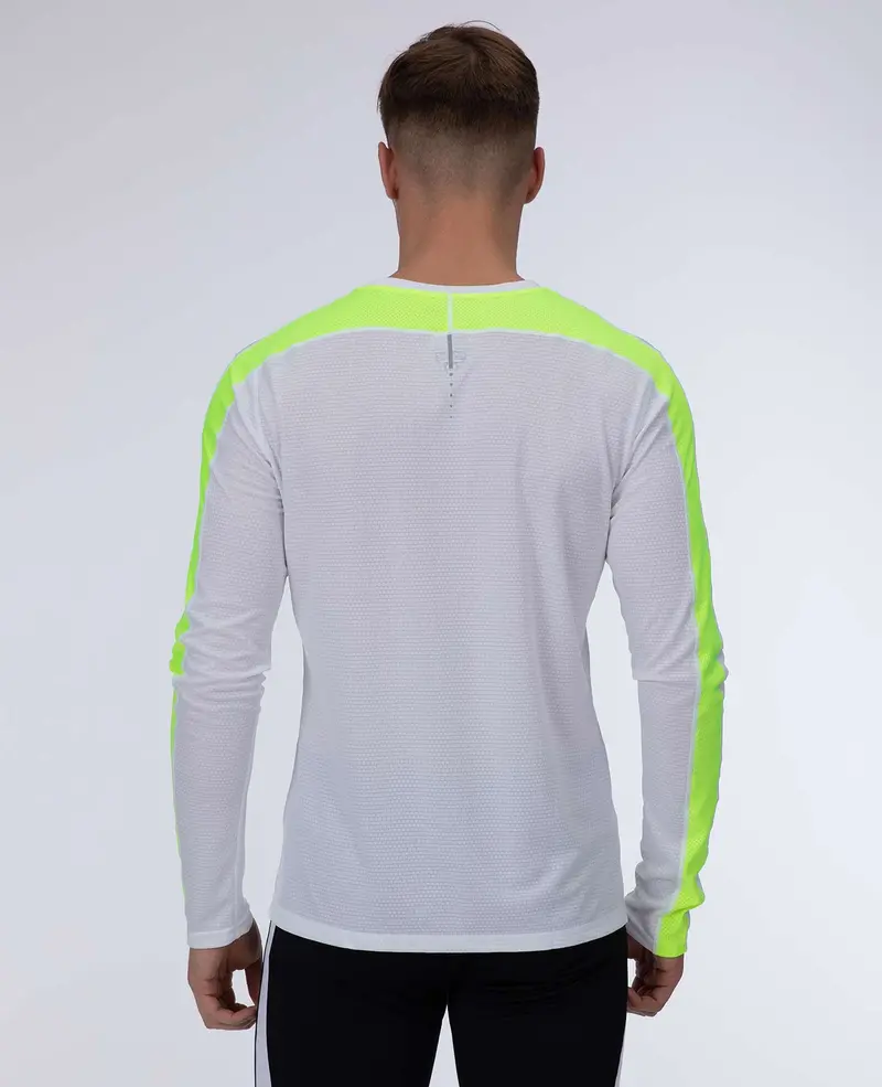 Herren Funktions Laufshirt Langarm Pro Line Weiss-Neon Setprodukt 2