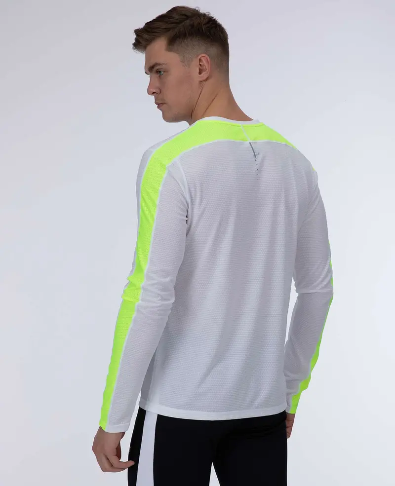 Herren Funktions Laufshirt Langarm Pro Line Weiss-Neon Setprodukt 4