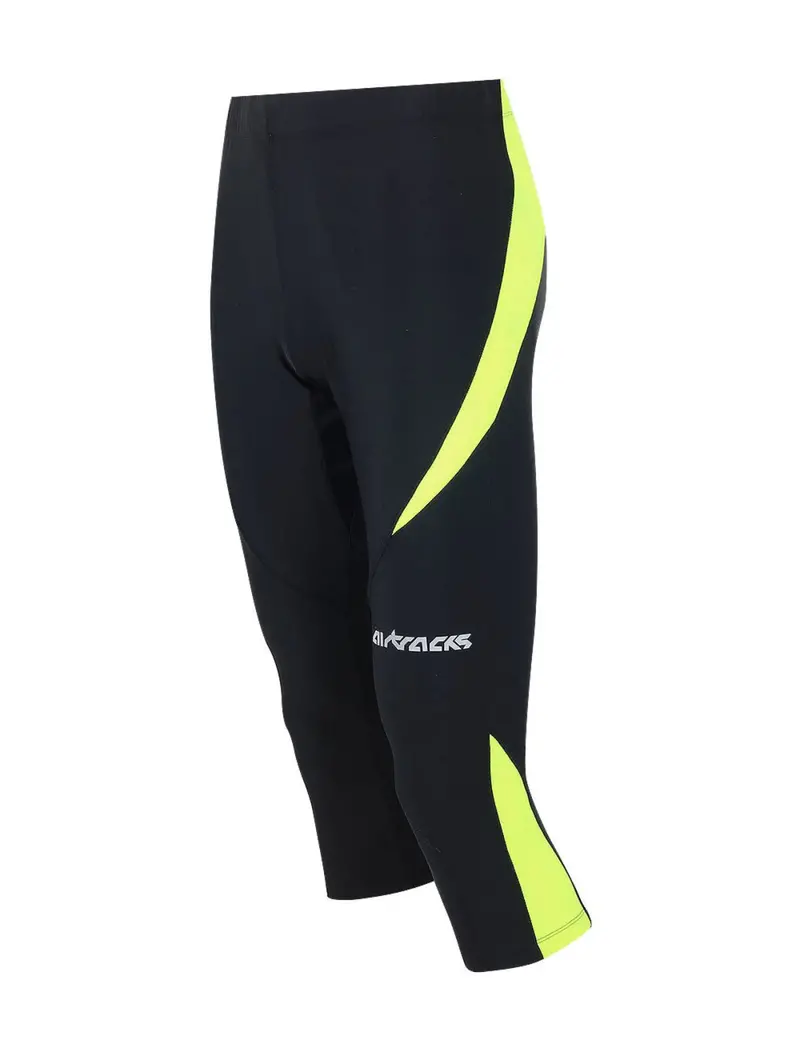 Herren Laufhose 3-4 Lang Pro Schwarz Neon 1