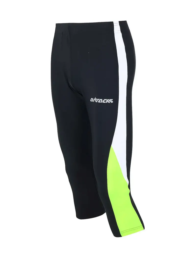 Herren Laufhose 3/4 Lang Schwarz-Neon Setprodukt 1