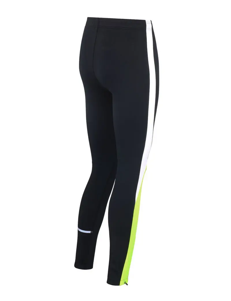 Herren Laufhose Tight Lang Schwarz Neon 2