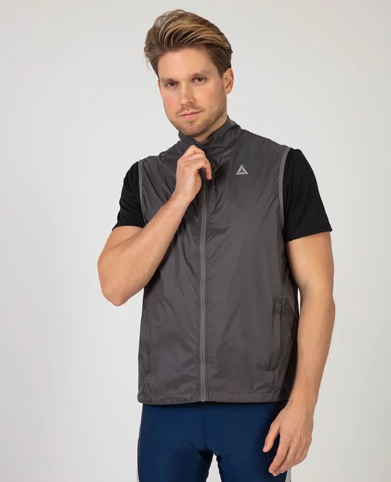 Herren Leichte Windweste Fahrradweste / Laufweste Comfort Line Grau Setprodukt 1