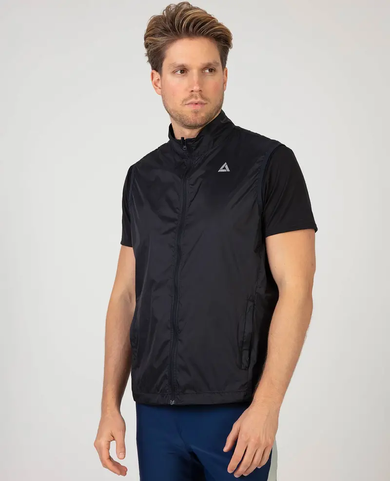 Herren Leichte Windweste Fahrradweste - Laufweste Comfort Line Schwarz 1