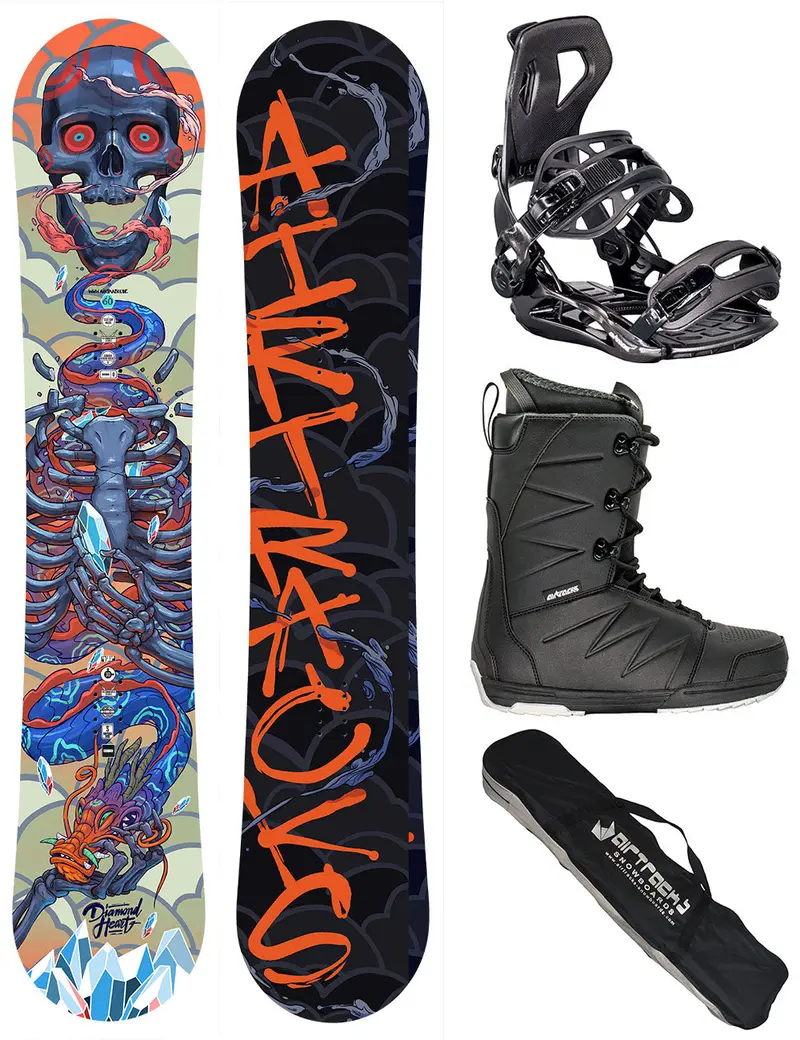 Herren Snowboard Set Diamond Heart + Bindung Master Me + Boots Star + Sb Bag 1