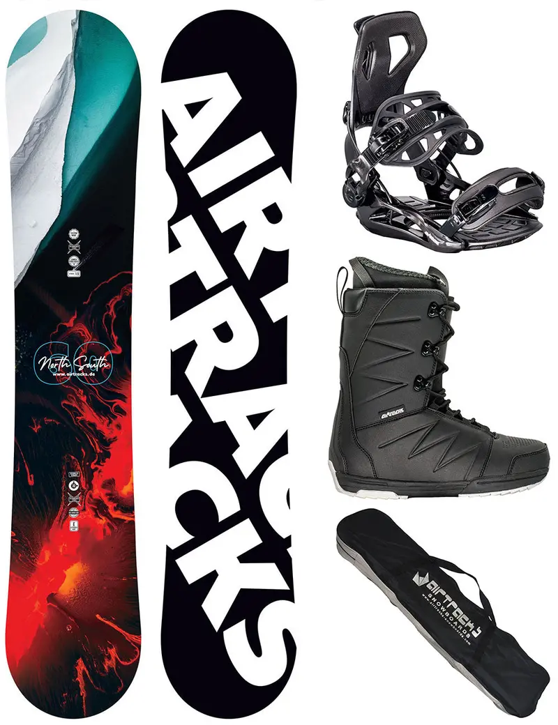 Herren Snowboard Set  North South 4 + Bindung Master Me + Boots Star + Sb Bag 1