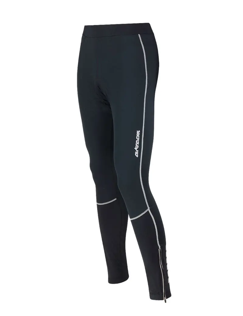 Herren Thermo Fahrradhose Lang Pro Schwarz-Silber 1