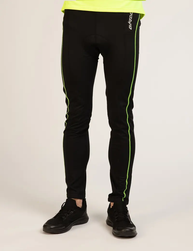 Herren Thermo Fahrradhose Lang Schwarz-Neon Setprodukt 5