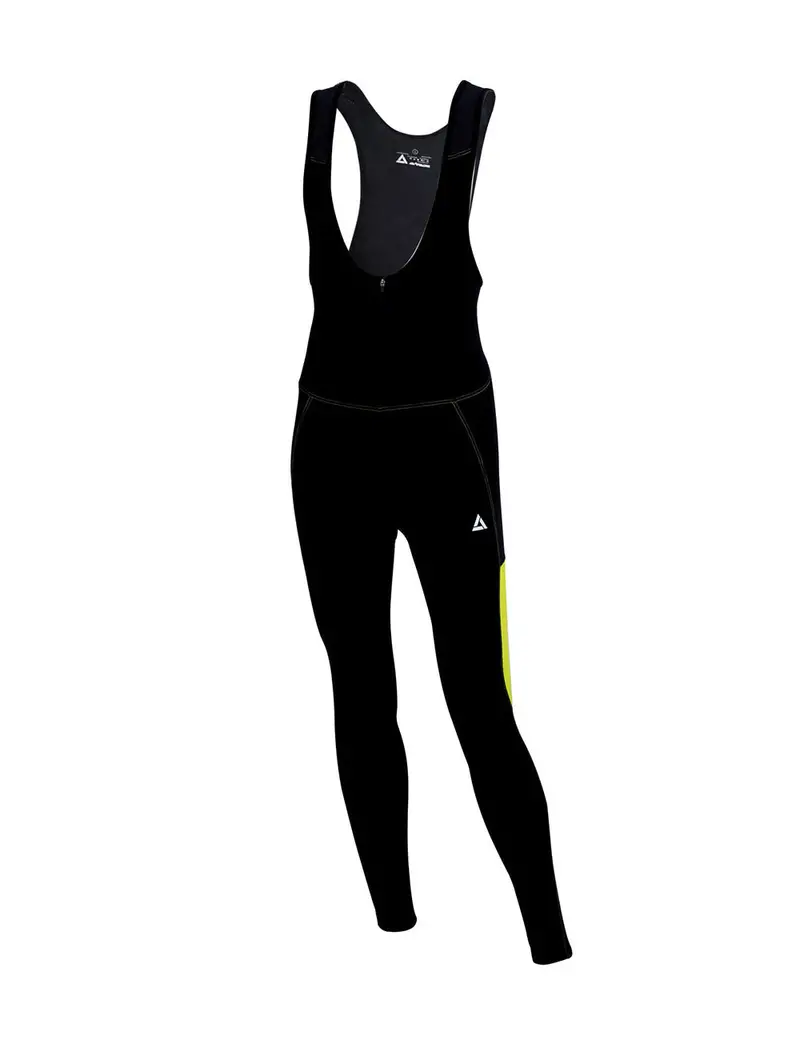 Herren Thermo Fahrradhose Lang Trägerhose Pro Line Schwarz-Neon-Weiss Setprodukt 1