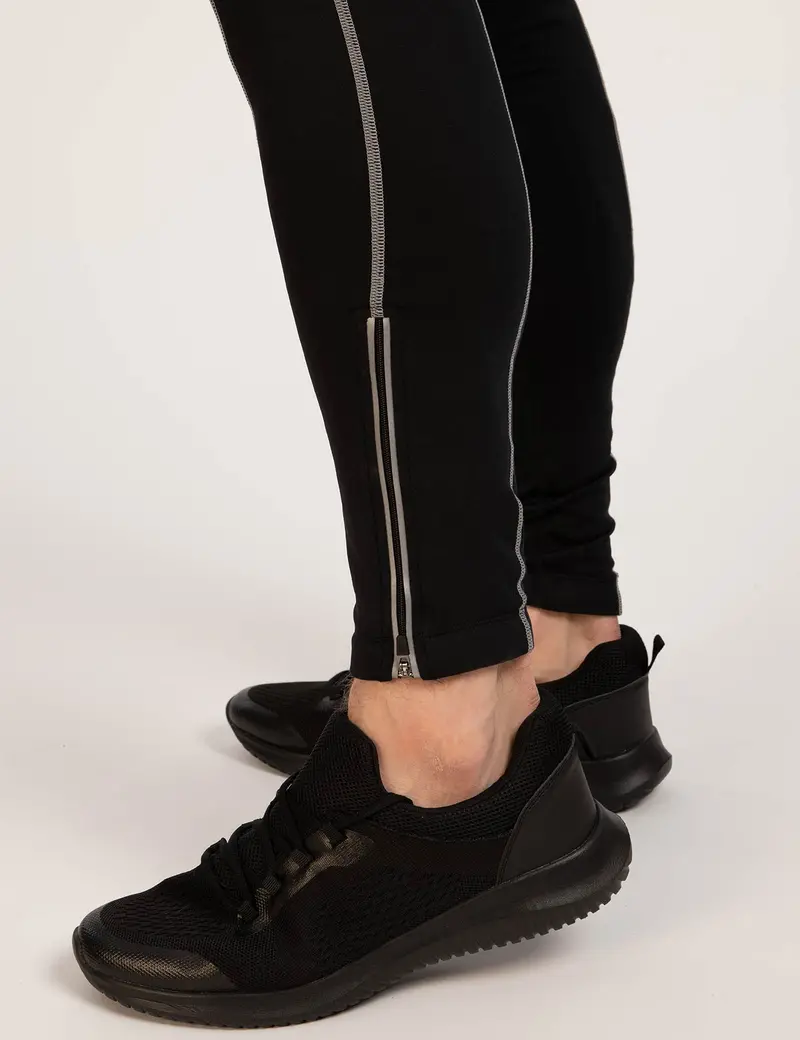Herren Thermo Fahrradhose Lang Trägerhose Pro Schwarz - Silber 6