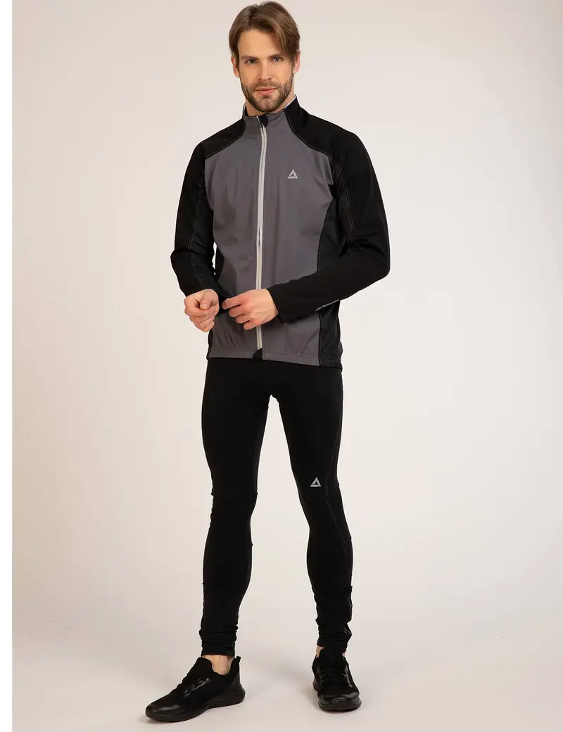Herren Thermo Fahrradjacke Comfort Line Schwarz Grau 5