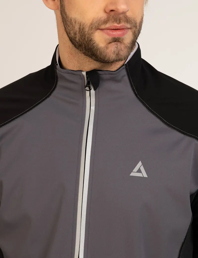 Herren Thermo Fahrradjacke Comfort Line Schwarz Grau 6