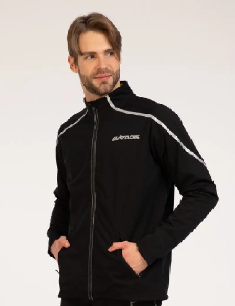 Herren Thermo Fahrradjacke - Laufjacke Air Tech Schwarz 1