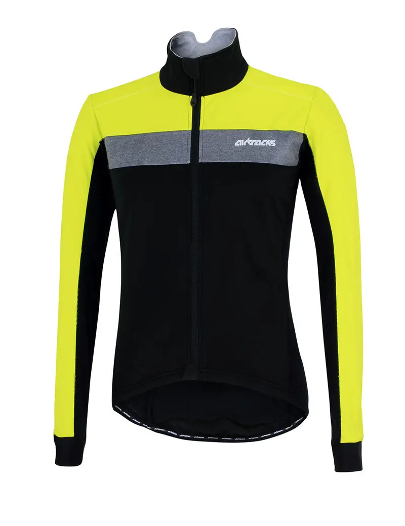 Herren Thermo Fahrradjacke Pro Team Schwarz Neon Setprodukt 2