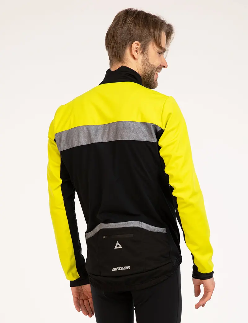 Herren Thermo Fahrradjacke Pro Team Schwarz Neon Setprodukt 5