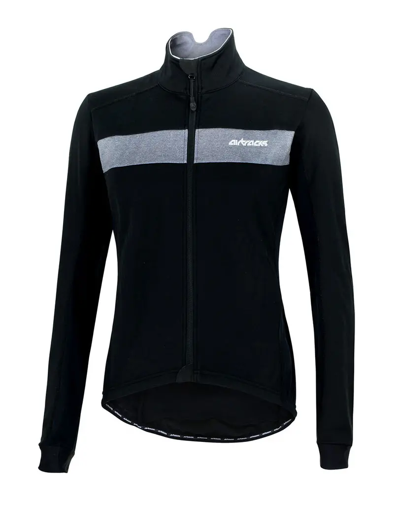 Herren Thermo Fahrradjacke Pro Team Schwarz Silber Setprodukt 1